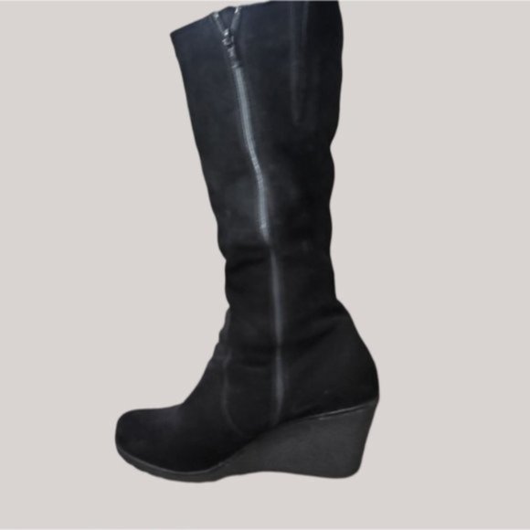 La Canadienne Rare Edition  Waterproof Suede Wedge Boots w Fur Interior- Size 10 - Picture 11 of 15